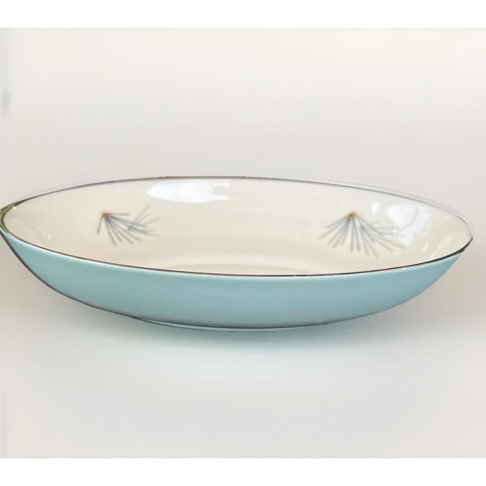 Franciscan SILVER PINE 9” Oval Vegetable Serving Bowl MCM Vintage Atomic